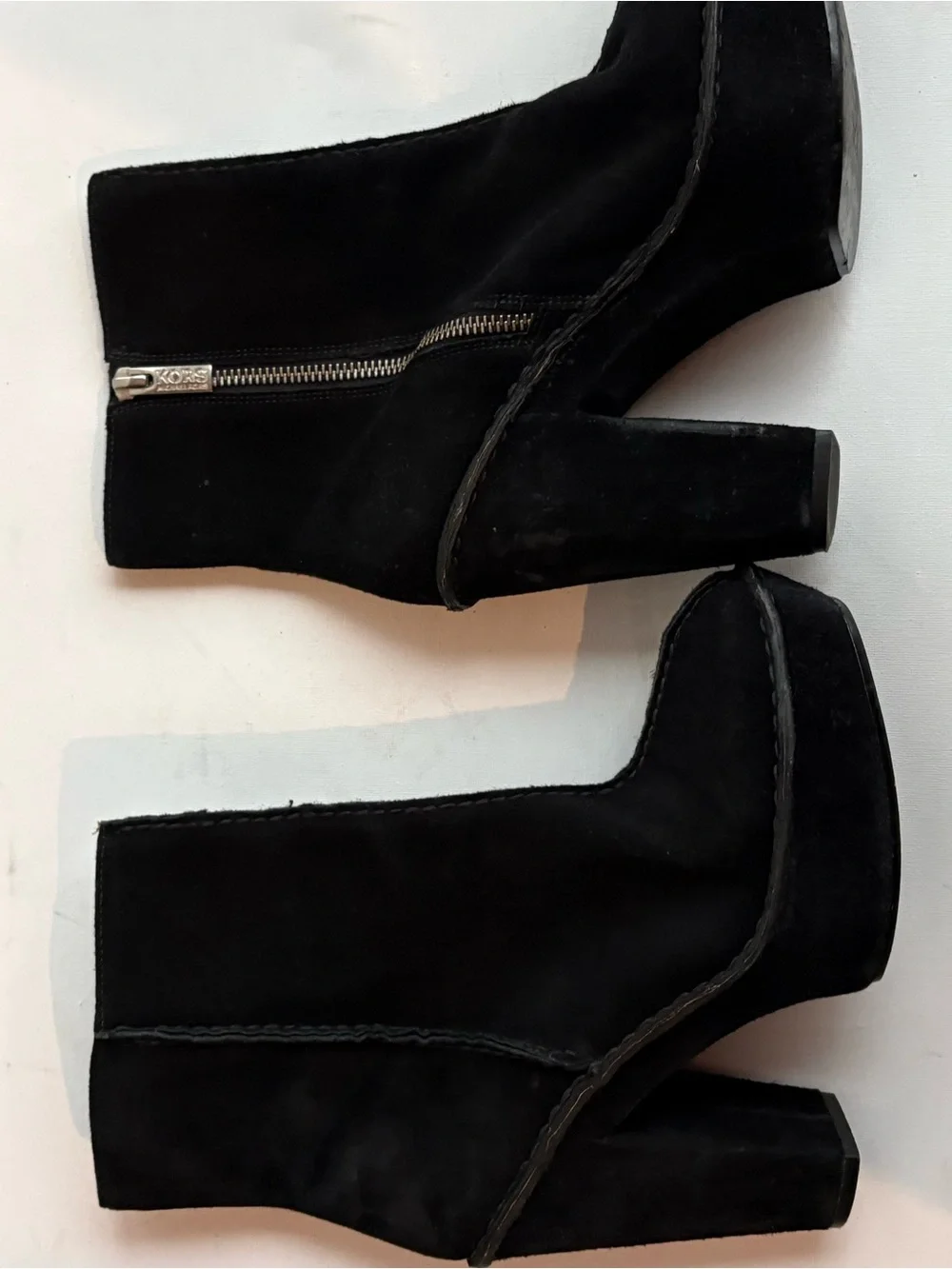 KORS Michael Kors Black Suede Platform Ankle Boots 7.5